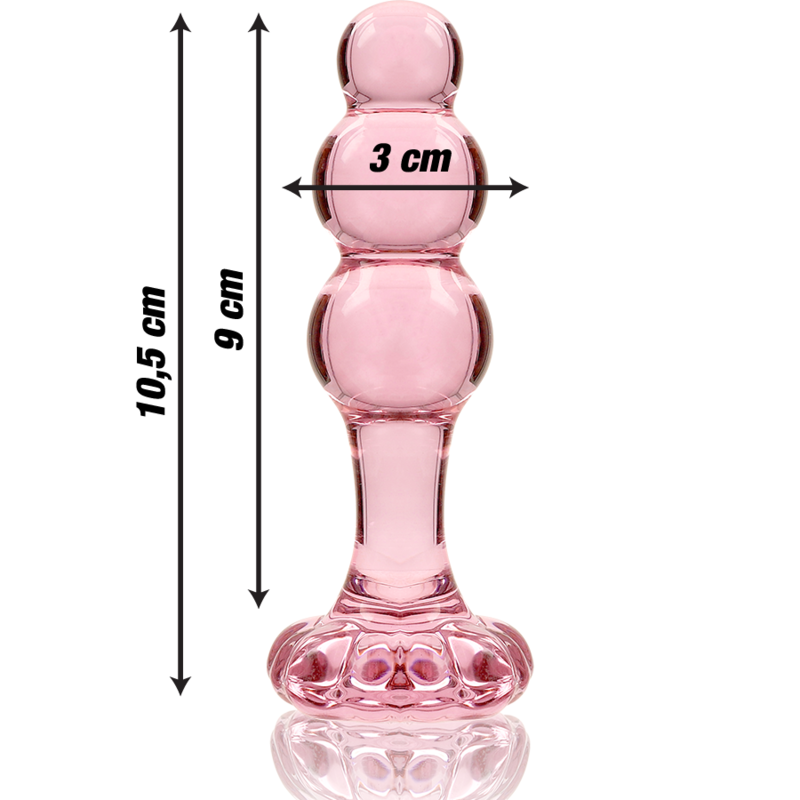 NEBULA SERIES BY IBIZA - MODELL 1 ANALPLUG BOROSILIKATGLAS ROSA 10.5 CM -O- 3 CM