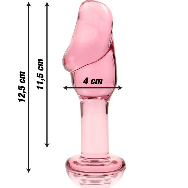 NEBULA SERIES BY IBIZA - MODELL 6 ANALPLUG BOROSILIKATGLAS ROSA 12.5 CM -O- 4 CM