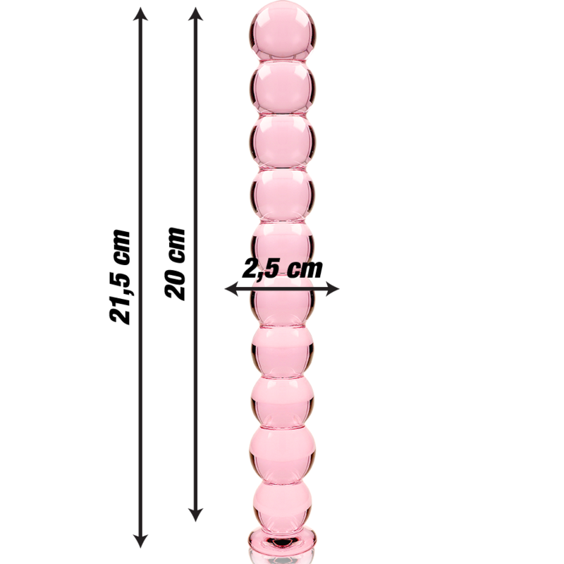 NEBULA SERIES BY IBIZA - MODELL 22 DILDO BOROSILIKATGLAS ROSA 21.5 CM -O- 2.5 CM