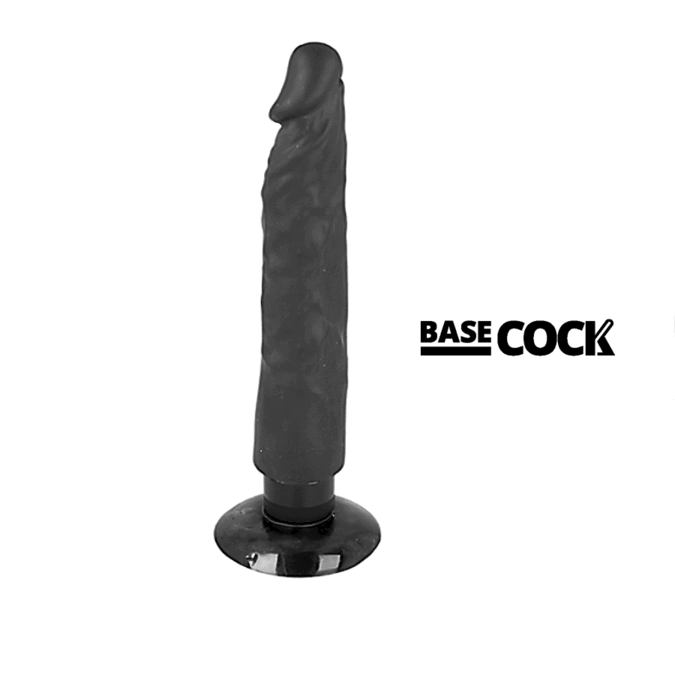 BASECOCK - REALISTISCHER VIBRATOR 2-1 SCHWARZ 20 CM -O- 4 CM