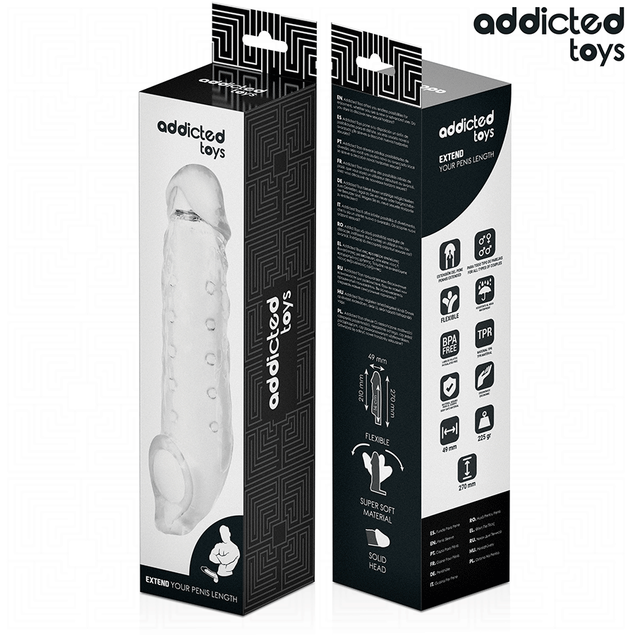 ADDICTED TOYS - TRANSPARENTE PENISVERLÄNGERUNG GRÖSSE S 23 CM