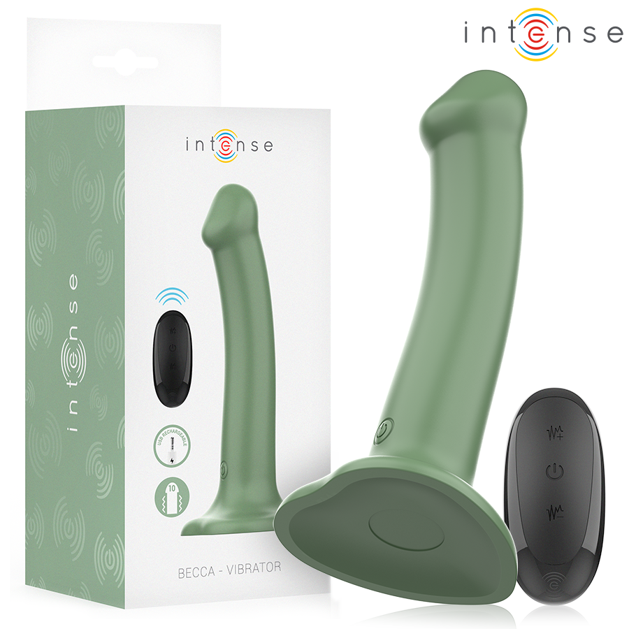 INTENSE - BECCA VIBRATOR MIT SAUGNAPF 10 VIBRATIONEN GRÜNE FERNBEDIENUNG