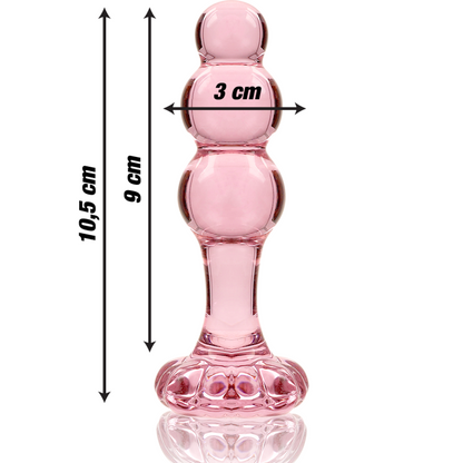 NEBULA SERIES BY IBIZA - MODELL 1 ANALPLUG BOROSILIKATGLAS ROSA 10.5 CM -O- 3 CM