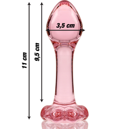 NEBULA SERIES BY IBIZA - MODELL 2 ANALPLUG BOROSILIKATGLAS ROSA 11 CM -O- 3.5 CM