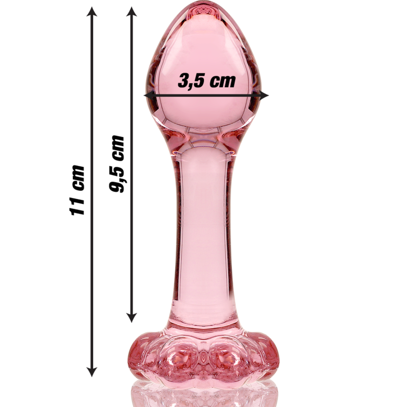 NEBULA SERIES BY IBIZA - MODELL 2 ANALPLUG BOROSILIKATGLAS ROSA 11 CM -O- 3.5 CM