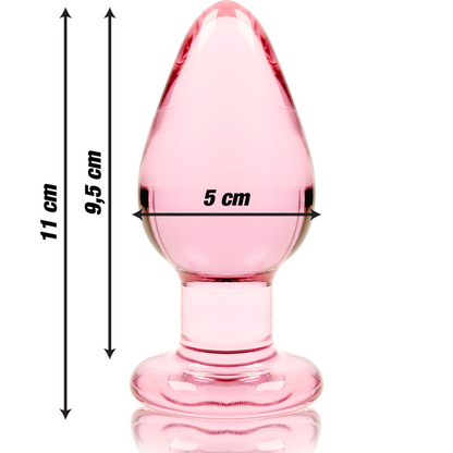 NEBULA SERIES BY IBIZA - MODELL 3 ANALPLUG BOROSILIKATGLAS ROSA 11 CM -O- 5 CM