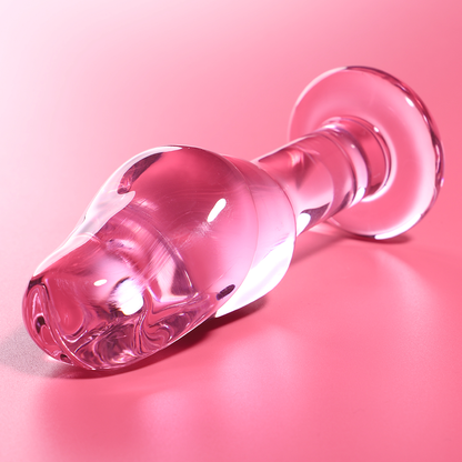 NEBULA SERIES BY IBIZA - MODELL 6 ANALPLUG BOROSILIKATGLAS ROSA 12.5 CM -O- 4 CM