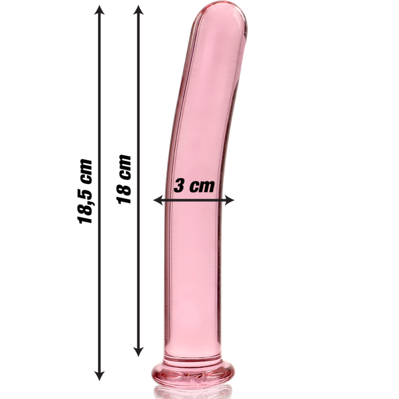 NEBULA SERIES BY IBIZA - MODELL 17 DILDO BOROSILIKATGLAS ROSA 18.5 CM -O- 3 CM