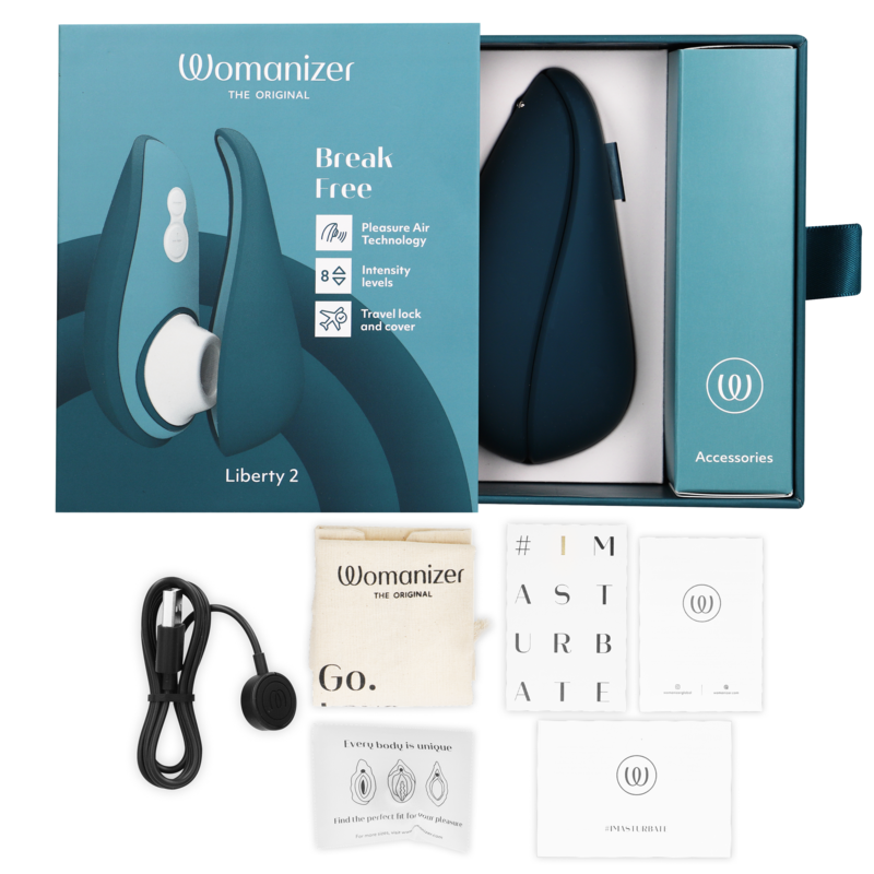 WOMANIZER - LIBERTY 2 KLITORISSTIMULATOR & SAUGROHR BLAU