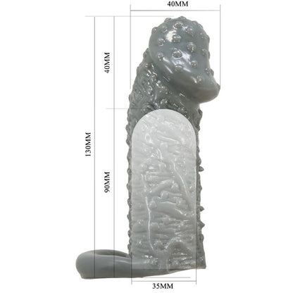 PRETTY LOVE - REALISTISCHER PENISVERGRÖSSERER UND VERZÖGERUNGSHÜLSE MODELL 2 GRAU