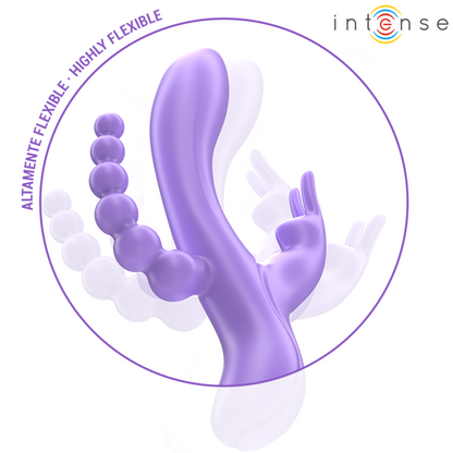 INTENSE - MIKO DREIFACH-VIBRATOR RABBIT & STIMULATOR & ANAL 7 VIBRATIONEN LILA