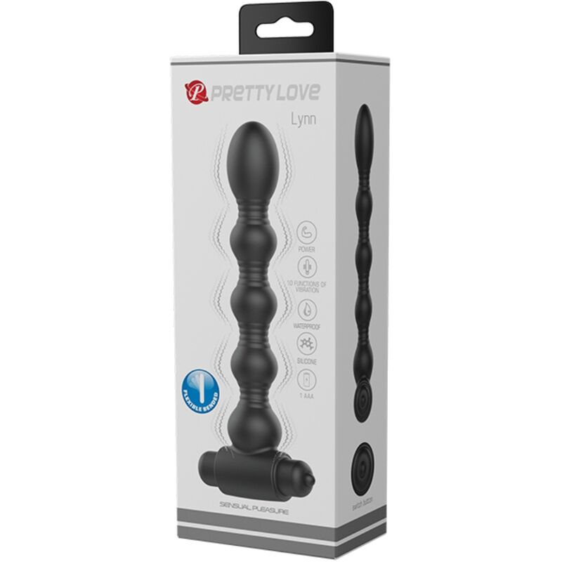 PRETTY LOVE - LYNN SILIKON ANAL PLUG 10 VIBRATIONEN SCHWARZ