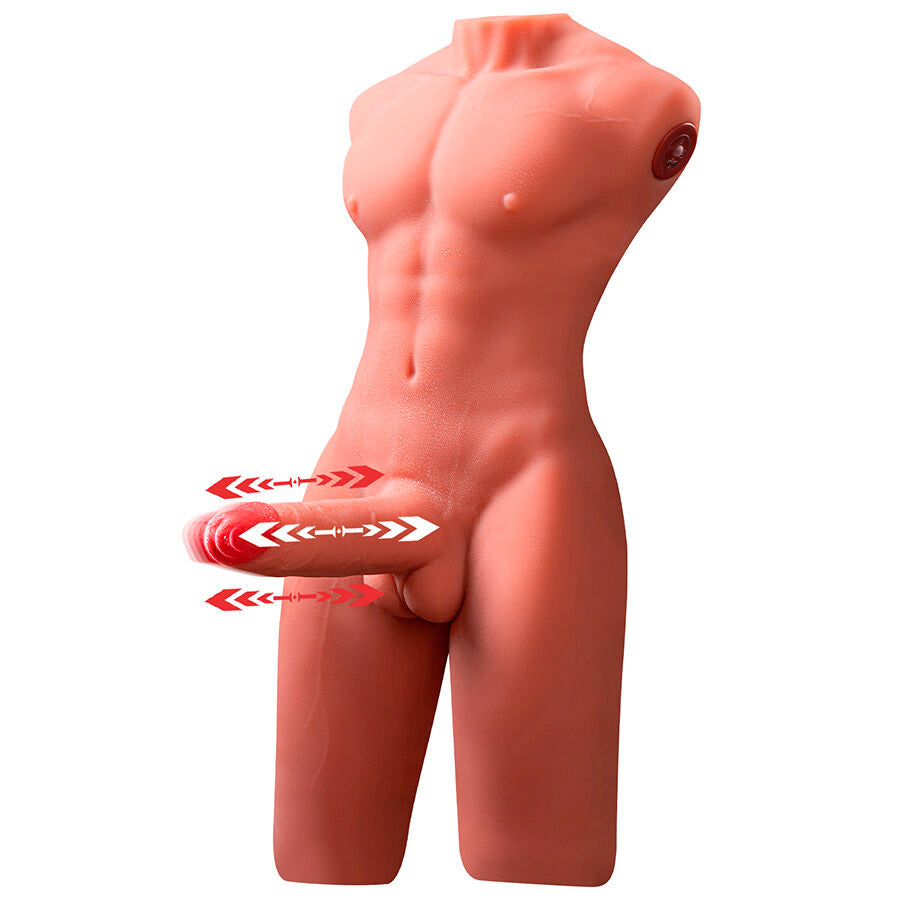 XISE - JASON HALBKÖRPER REALISTISCHER MÄNNLICHER TORSO MIT STOSS UND VIBRATION 55 CM