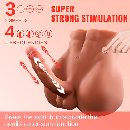 XISE - BERTLETT DILDO ASS REALISTISCHER DILDO UND ANUS-MASTURBATOR VORDERE POSITION MIT STOSS 18 CM