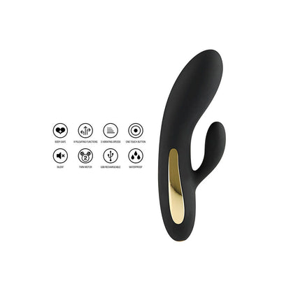 TOYJOY - SCHWARZER KANINCHENVIBRATOR MIT SPEKTAKULÄREM LICHT