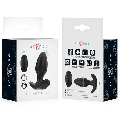 INTENSE - JOEY ANAL PLUG 10 VIBRATIONEN SCHWARZ FERNBEDIENUNG