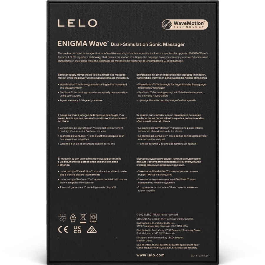 LELO - ENIGMA WAVE DREIFACH-VIBRATIONSMASSAGEGERÄT SCHWARZ