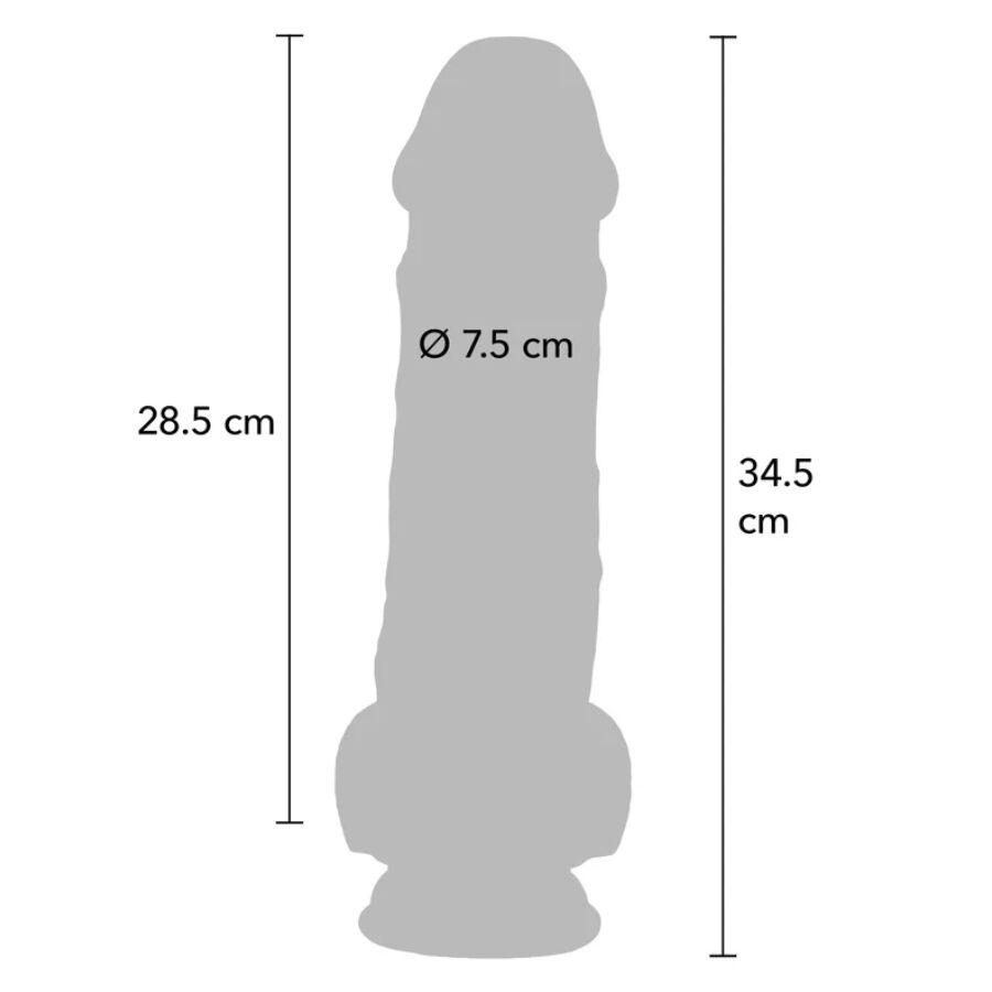 GET REAL - DELUXE REALISTISCHER PENIS MIT HODEN, EXTRA DICK, 34,5 CM