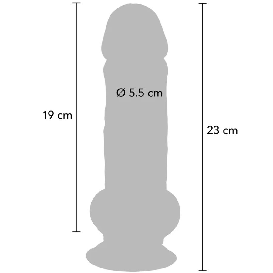 GET REAL - DELUXE REALISTIC PENIS WITH TESTICLES EXTRA THICK 23 CM
