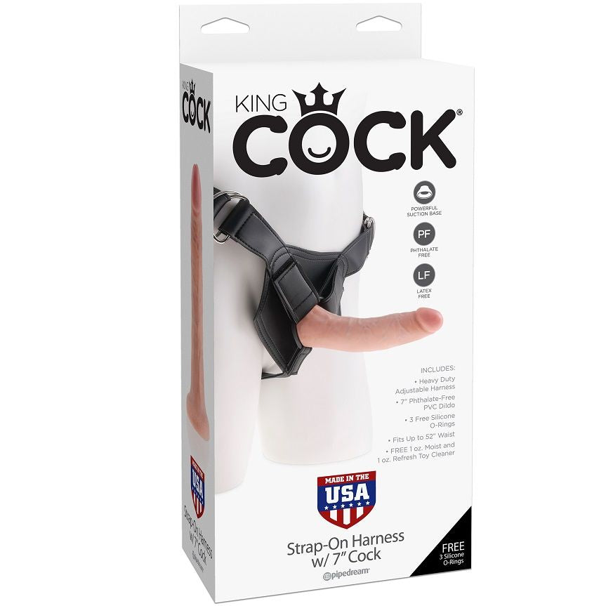 KING COCK - HARNESS MIT REALISTISCHEM PENIS 17,8 CM