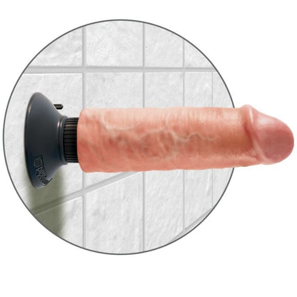 KING COCK - VIBRATORDILDO 15.24 CM NATÜRLICH