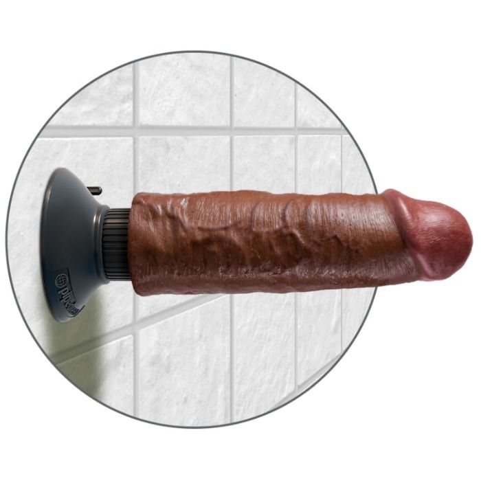 KING COCK - VIBRIERENDER SCHWANZ BRAUN 15,24 CM
