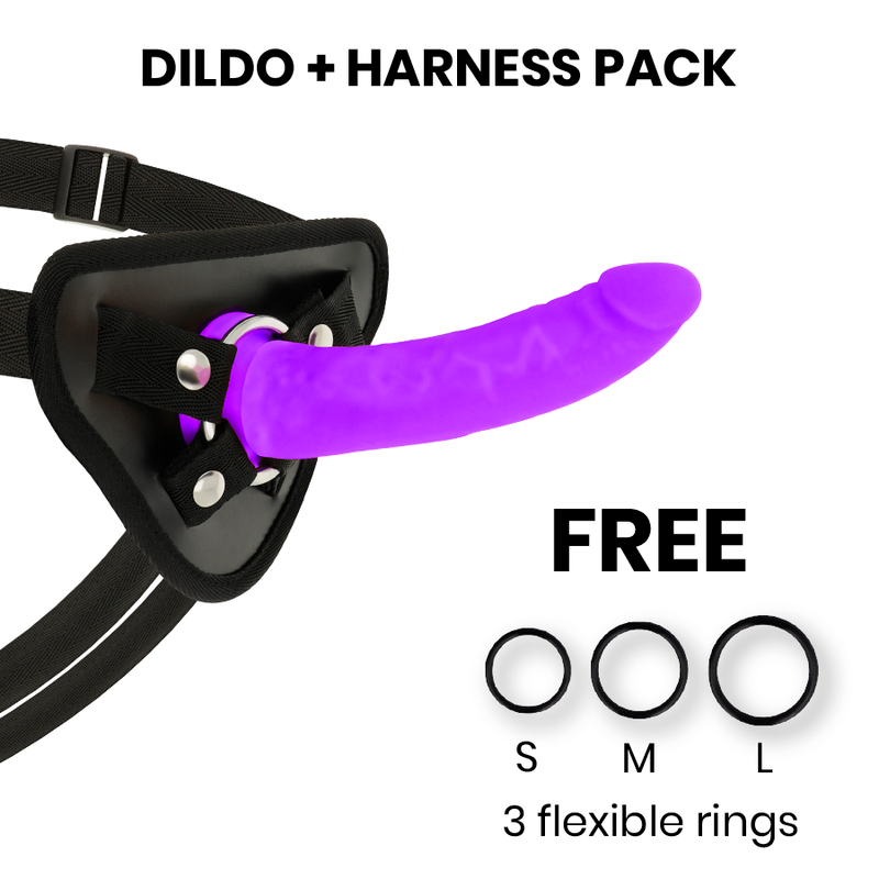 DELTA CLUB - TOYS HARNESS + DONG LILA SILIKON 17 CM -O- 3 CM